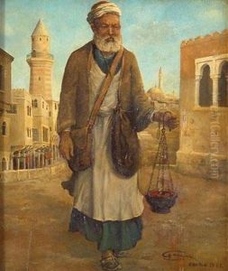 Veduta Del Cairo Con Figura