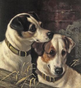 Two Young Terriers by Valentine Thomas Garland