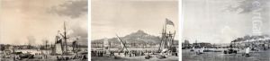 Vues De Port Suite De Trois by Hippolyte Garneray