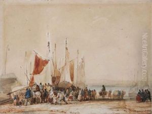 Le Retour Des Pecheurs En Normandie by Hippolyte Garneray