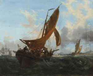 L'entree Au Port De Douvres by Ambroise-Louis Garneray