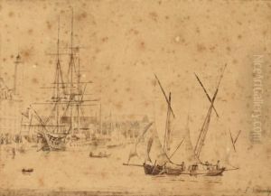 Vue Du Port De Lorient by Ambroise-Louis Garneray