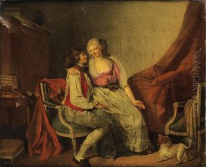 Scene Galante Dans Un Interieur by Michel Garnier
