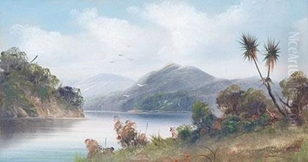 River Scene With Cabbagetree - view 1