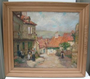 European Village Streetscene by Edmund Henry Garrett