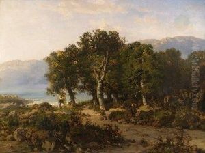 Italienische Landschaft. by Heinrich Gartner