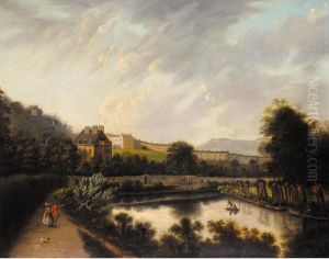 A View Of Royal Crescent, Bath, A Couple Walking In The Foreground
