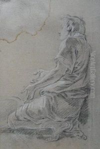 Study Of A Kneeling Man by Luigi Garzi