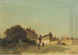 Paesaggio Con Case by Giuseppe Garzolini