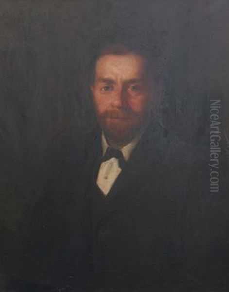 Exhib At The Ra From 1896 "wilfred C Hawthorn Portrait Head Andshoulders", Oil On Canvas, Signed And Dated, Framed, 32"x26" Seeillustration - view 1