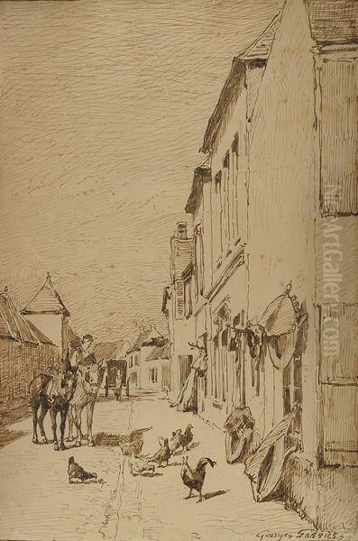 Une Rue A Chailly En Biere - view 1