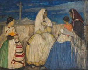 Conversation Sur Le Muret by Emiel Gastemans
