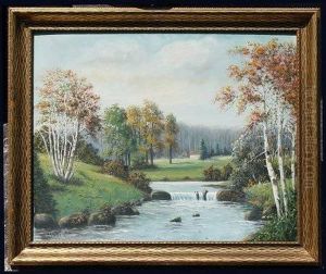 Country Landscape Withstream by A. Gates