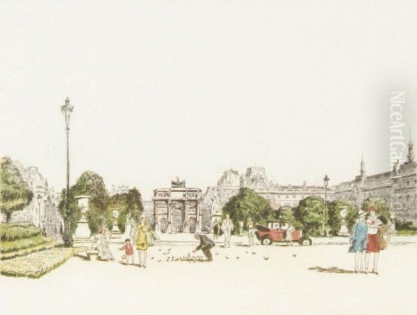 Jardin Des Tuileries Avec L'arc Du Carrousel - view 1