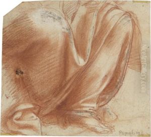 Drapery Study For The Lower Half Of A Seated Figure