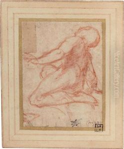 Study Of A Kneeling Figure Looking Upwards by Bernardino Gatti, Il Sojaro
