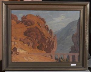 Herbsttag Bei Ambri-piotta. St. Gotthard. by Hermann Gattiker