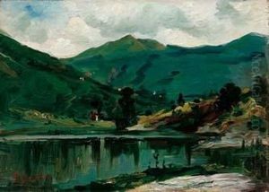 Laghetto Di Piangaiano Con Lo Sfondo Di Bossico, Valle Cavallina by Giuseppe Gaudenzi