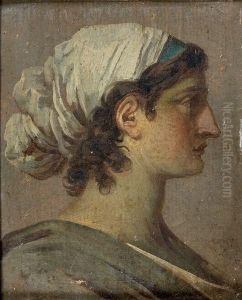 Jeune Femme Au Turban De Profil Droit by Louis Gauffier