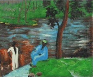 At The Pond by Paul Gauguin