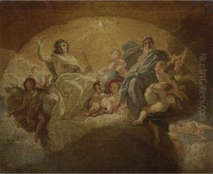 The Trinity In Glory by Giovanni Battista (Baciccio) Gaulli