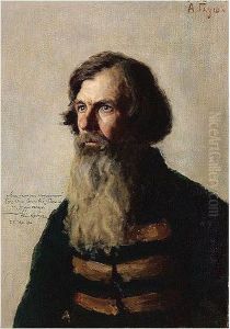 Portrait Of Bearded Izvozchik by Alexandre Fedorovich Gaush