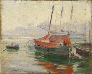 Coin De Port Dans Le Midi by Adolphe Gaussen