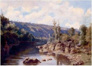 Paysage A La Riviere by Albert Gautier