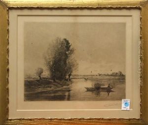 Boats Along Theshore by Lucien Marcelin Gautier