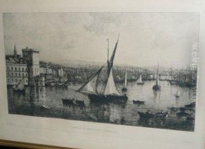 La Face Du Port De Marseille. by Lucien Marcelin Gautier