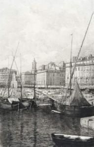 Un Coin Du Vieux Port A Marseille by Lucien Marcelin Gautier