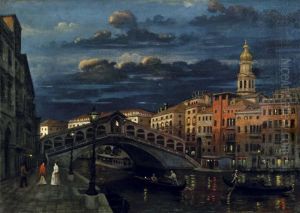 La Riva Del Vin A Venezia by Natale Gavagnin