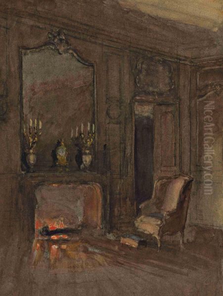 Feu De Cheminee Dans Un Salon - view 1