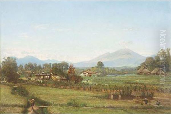 Japanese Landscape With Mt. Fuji - view 1