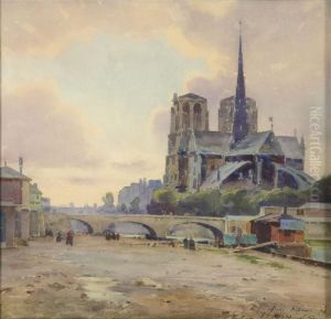 Veduta Di Notre Dame De Paris by Eugenio Gays