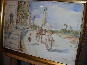 Scena Di Vita Nel Paese Arabo by Eugenio Gays
