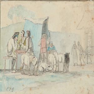 From A Market Place In Skanderborg by Christian David Gebauer