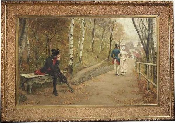 A Disabled Looks Thoughtfully To A Promenading Couple - view 1
