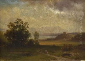 Landschaft Mit Blick Auf Den Starnberger See by Ludwig Gebhardt