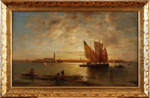 Venedig I Skymning by Ludwig Gebhardt