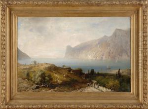 Kustenlandschaft. by Ludwig Gebhardt
