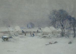 A Highland Clachan, The Muirton Near Blairgowrie by Ewan Geddes