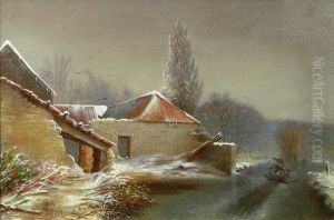 A Winter Landscape With Skaters by William Geddes