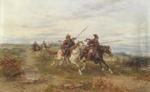 Krakow Cavalry Charge by Ludwik Gedlek
