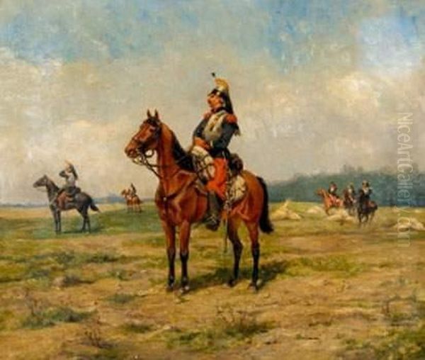 Cuirassiers Dans Un Paysage - view 1