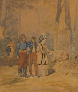 La Promenade En Compagnie Des Militaires by Louis Geens
