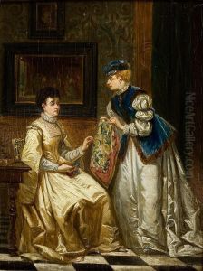 Twee Edeldames In Een Binnengezicht by Franz Geerts