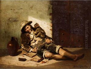 Boy With Monkey by Julius Geertz