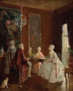 Feine Gesellschaft Im Salon by Walter Geffcken