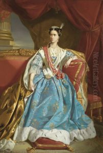 Portrait De La Tragedienne Rachel by Edmond Aime Florentin Geffroy